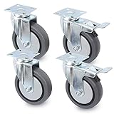 Um die Rolle zum vollständigen stillstand zu bringen, treten Sie einfach die Bremse nach unten! Um die Bremse wieder zu lösen, einfach die Bremsverriegelung wieder lösen! Die Bremse verriegelt auch die Lenkfunktion der Rolle!