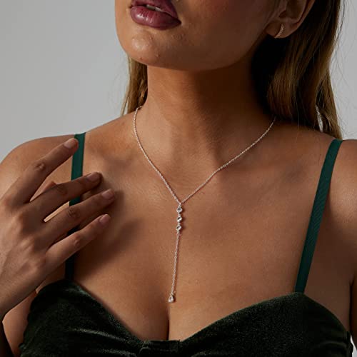 Gold Y Necklace for Women 14K Gold Plated Y-Shaped Drop Necklaces CZ Long Necklace Cubic Zirconia Pendant Layered Long Lariat Necklace Women Jewelry3