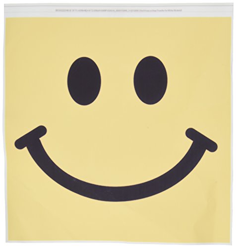 image for 3dRose ht_113090_3 Yellow Face Square Happy Smiling Cartoon Cute Smile