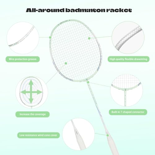 Image of Badminton Racket,Badminton Rackets,Both Offensive and Defensive,Lightweight 75g All Carbon Fiber One-Piece Molded Professional Durable Single Racket,Including 1 Ball Bag