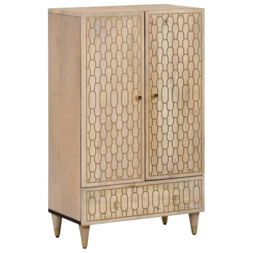 WHOPBXGAD Aparador de Cocina Aparador multifuncionalAparador Alto Madera Maciza de Mango 60x33x100 cmAdecuado para Cocina Comedor