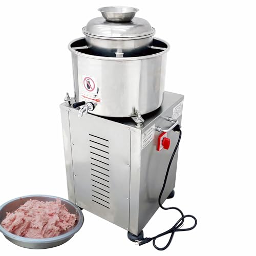 INTSUPERMAI Commercial Meatball Beater Machine 40A Breaker Meat Grinding Machine Stainless Steel Meat Food Fish Processor 110V 2200W Meatball Mincer Maker 2800RPM 8.66in Inner Cylinder Commercial Use