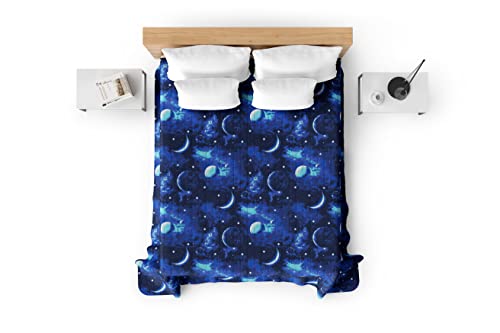 CosìCasa - Steppdecke für französisches Bett 210 x 250 cm | Tagesdecke für französisches Bett / Frühling / Herbst | leichte Frühlingsdecke (100 g/m²) | Steppdecken und Planeten Cover