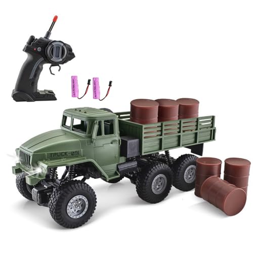GoolRC RC Military Truck, 1:16 Scale 6WD Remote Control Car, 2.4GHz Off-Road RC Truck with LED Light...