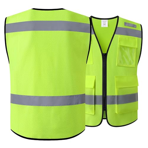 Image of Safety Vest for Men Women Hi Vis Vest with Pockets Mesh High Visibility Vests Meets ANSI /ISEA Standards