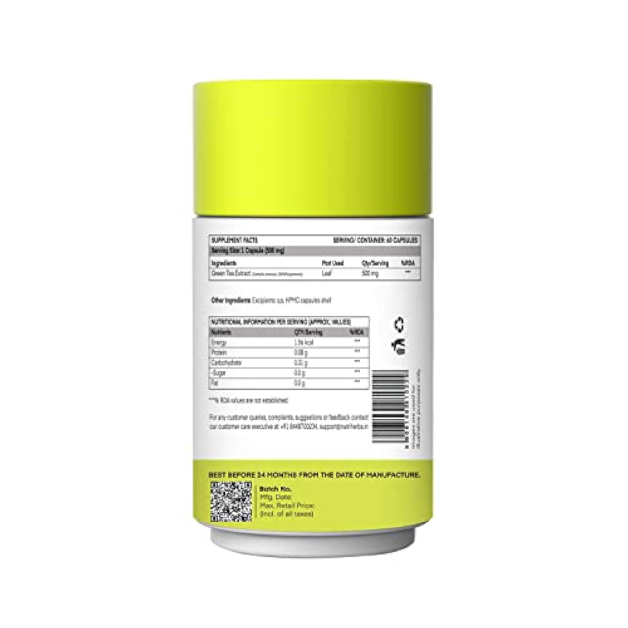 Green Tea Extract Capsules 800mg, Herbal Weight Loss Supplement