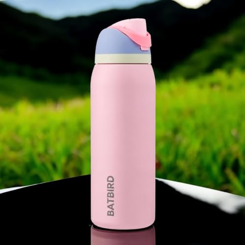 Image of Stainless Steel Water Bottle 1 Ltr Steel, Flip Cap Water Bottle for School, Office, Gym, Travel and Daily Use, Easy Sip Steel Bottle for Adults, Kids and Home