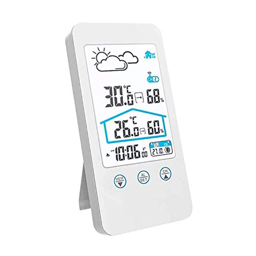 Drahtlose Wetterstation, drahtloses digitales Indoor-Outdoor-Thermometer Barometer Feuchtigkeitsmesser Wetterstation Uhr mit Outdoor-Sensor