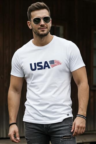 Image of Veirdo Pure Cotton Regular Fit AestheticGraphic Printed Round Neck Half Sleeve T-Shirt Pack for Men (Combo of 3) (Green,Red,Swanwhite,Black,Navy Blue,White,Brown,Royal Blue)