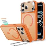 【デザイン受賞シリーズ！】ESR iPhone 17 Pro Max ケース MagSafe対応 3倍米軍MIL規格 カメラボタン付き 隠しスタンド 調整可能 ワイヤレス充電 エアガードコーナー 耐衝撃 傷防止 軽量 マグネット 高耐久性 Qi2.2対応 最大25W高速充電 いphone17promaxケース アイフォン17プロマックス専用Classic(フロストオレンジ)