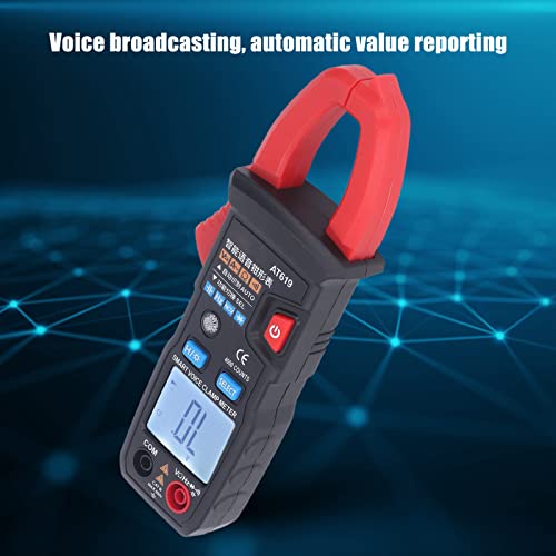 Image of Digital Clamp Meter Automatic Intelligent Voice Announcement ABS Red Multi Tester for Circuit