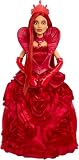 Mattel Disney Descendants Następcy: Rebelia Red Królowa Kier Lalka modowa w królewskiej sukni i z akcesoriami inspirowanymi filmem oraz podstawka dla lalki, HWV09