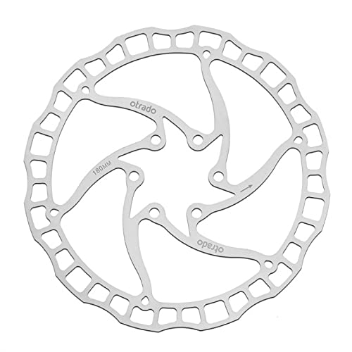 OTRADO FAHRRAD BREMSSCHEIBE STD 180mm aus EDELSTAHL 6-Loch Montage inkl. 6 Schrauben kompatibel mit Shimano, Magura, Tektro, Avid, Hayes, Sram, Formula - Größe 180 Cover