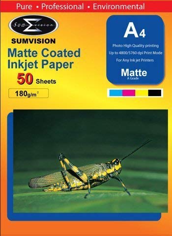 Sumvision 180gm matt A4 paper (50 sheets)