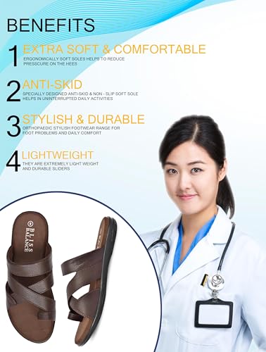 Image of Super Extra Soft Diabetic & Orthopedic Slippers /Doctor Chappal for Heel Pain Cushioned Lightweight Comfortable Stylish Flip-Flops Everyday Wear DailyUse For Men'sBB1017
