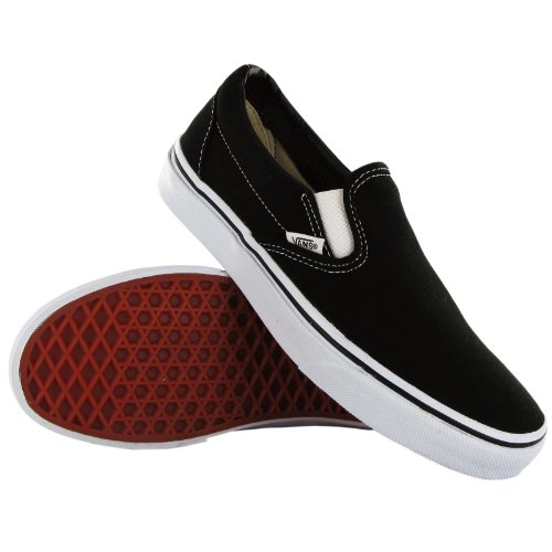 Vans Vans Unisex Classic Slip-On Skate Shoe (10.5 B(M) US Women/9 D(M) US Men, Black True White)