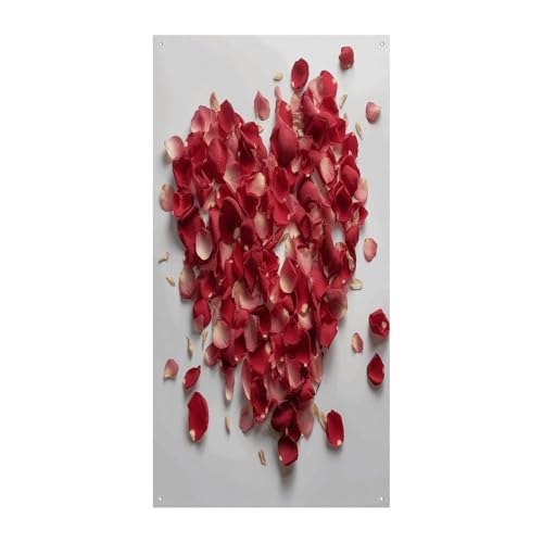 Bannière de bienvenue cœur 90x180 cm pour décoration de porte