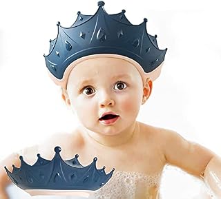 Kids Shower Shield Baby Shower Cap,Adjustable Shower Cap Hat Hair Washing for Kids Waterproof Bathroom Accessories Protect Ears Eyes (Blue)