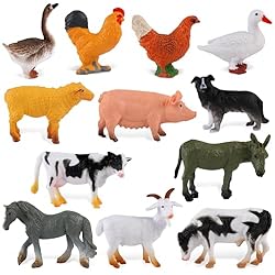 Maxmoc 12pcs Farm Animals Mini Animal Toys
