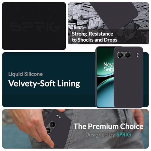 Image of SPRIG Compatible with OnePlus Nord 4 Premium SilkTone Back Cover Drop Tested Shock Proof Mobile Case for Men, Women, Boys and Girls with Camera Protection (Charcoal Grey)
