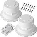 Aussio (2 Pack, White) RV Roof Vent Cover Kits with Putty Tape and Screws Camper Vent Cap for RV Trailer RV Roof Vent Cover Replacement RV Plumbing Vent Caps Kit for 1" to 2-3/8" OD Pipe
