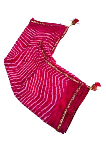 Stylish Georgette Saree with Lehariya Printpink white Lehariya-image-7
