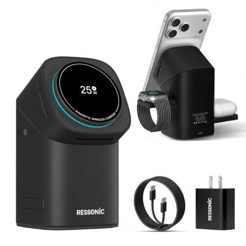 3-in-1 Wireless Charging Station with 45W Adapter