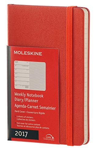 Moleskine 2017 Weekly Notebook, 12M, Pocket, Coral Orange, Hard Cover (3.5 x 5.5)