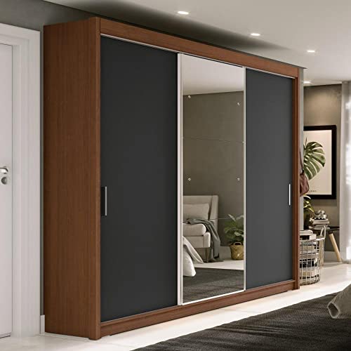 Guarda Roupa Casal com Espelho 3 Portas 4 Gavetas Viena Yescasa