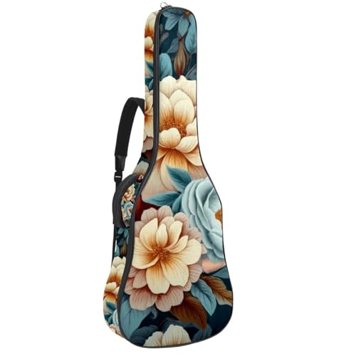 Housse guitare acoustique à motif hibiscus pour voyager léger