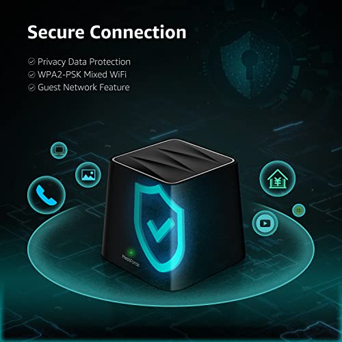 Meshforce M3 Mesh Wifi System, Up To 4,500 Sq.ft Coverage, Ac1200 Gigabit Routers For Wireless Internet, Mesh Wifi Router Replacement, App Control, Guest Network And Parental Control(Midnight Black) #TOP4