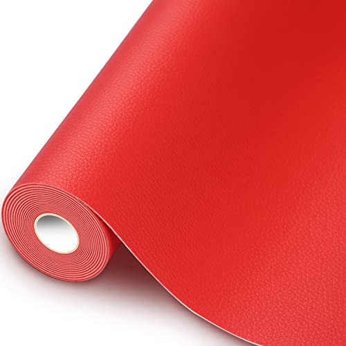 Tarocat Patch de Réparation Cuir, Rouleau Adhesif Cuir, Réparation en Cuir Patch de Bande de Réparation en Cuir pour Canapés, Sacs à Main, Vestes, Sièges de Voiture(Rouge, 40 X 300cm) Cover
