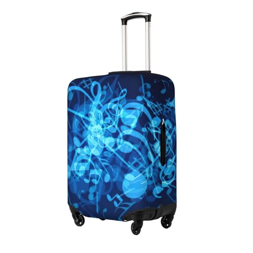 Housse valise extensible contre rayures - Protection bagage à main XL lavable notes bleues - 3