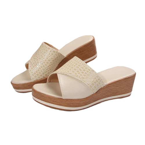 Women's Platform Wedge Slippers Large Size Wedge Slippers for Women Platform Sandals Going Out Shoes Casual Slippers