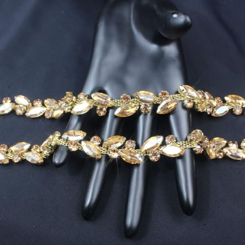 Ruban strass jaune or de 2,7m pour décoration de robe et loisirs créatifs - 8