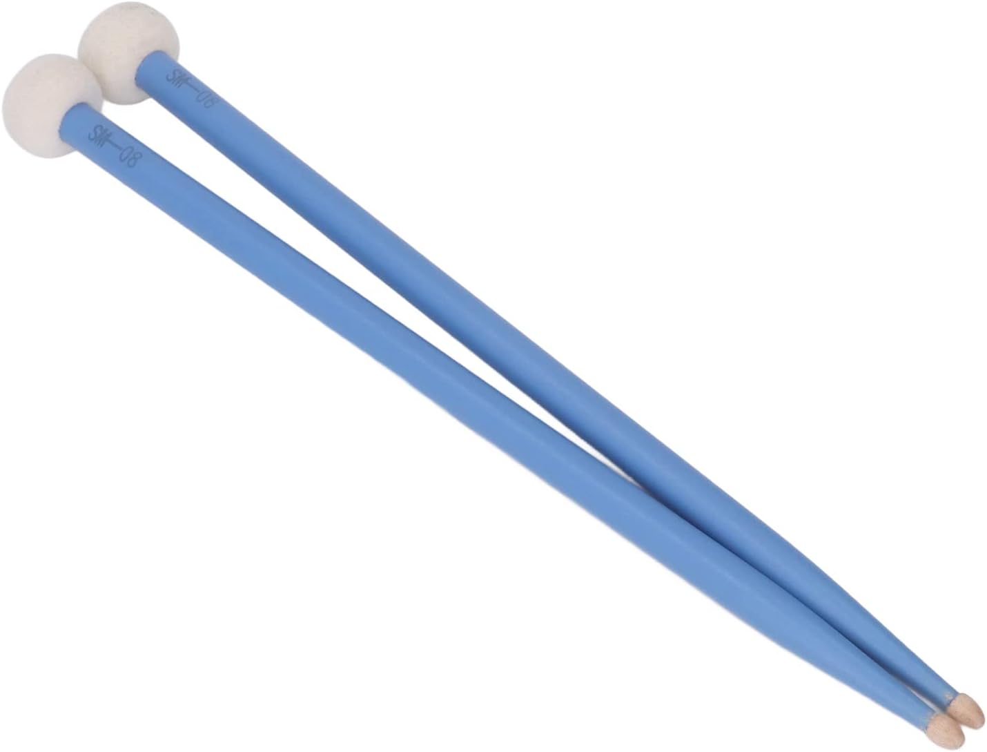2Pcs Drum Mallet Kit Non Slip Wooden Handle Felt Head Drum Sticks For Bass Drums Timpani Snare Drums(Blue) Performance Accessory