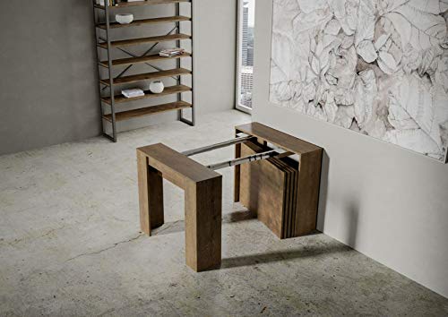 Mesa extensible Venus Nuez de diseño robusto con 4 extensiones 7
