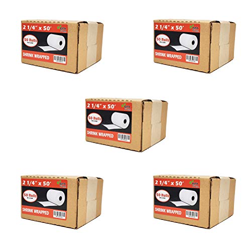 (250 CC Rolls) 2 1/4 x 50 Thermal Paper Rolls - Pax a920 Verifone VX520 VX670 VX680 VX690, Clover Flex, Ingenico iCT220 iCT250 FD400 veeder Root Thermal Paper PCR-T2000 - Certified Bpa Free Rolls