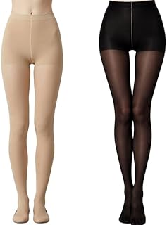 Cteixeo Women's Hose Long Exotic Stockings Tights Opaque Solid Black/SKIN Color Footed Regular Stockings Tights For Women'...