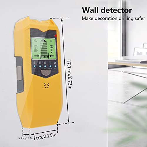 5 In 1 Stud Finder Sensor, Sh402 Stud Finder Wall Scanner Detector Portable Electronic Detector With Led Display And Audio Alarm Handheld Stud Detector For Wood Ac Wire Metal (Yellow) #TOP3