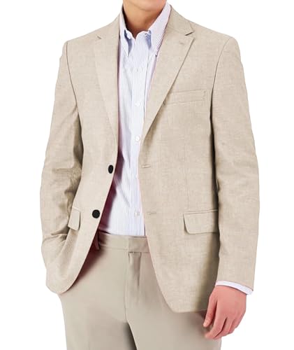 Mens Linen Sport Jacket Men Casual Blazer for Men Slim Fit Linen Suit for Wedding Prom