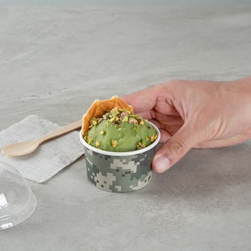 Image of Restaurantware Green 50 Count To Go Cup Disposable 3 x 3 x 1.8 Inches Paper Mini Cup Grease-Resistant Cup Recyclable Durable Design