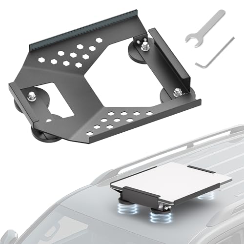 Starlink Mini Car Roof Mount, Starlink Mini Magnetic Mount for Car, 264lbs Heavy Duty Magnet, 4-Side Protection Magnetic Quick Release Sunroof Suction Cup Mounting Kit for Travel RV Accessories Black