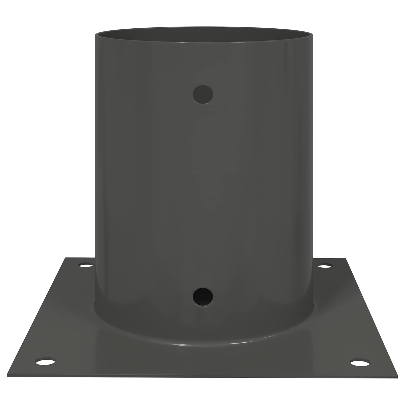 12 x kotwa gruntowa okrągła 18 x 18 x 15 cm, metalowa, antracytowa – wytrzymały śledź do mocowania palenisk i konstrukcji ogrodowych