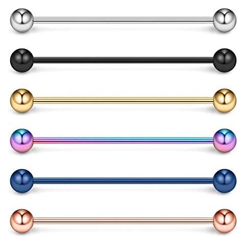 Funseedrr 6pcs Surgical Steel Piercing Barbells Cover