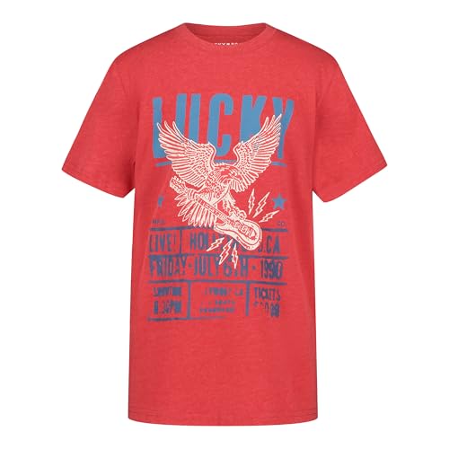 Image of Lucky Brand Boys' Short Sleeve Graphic Crew Neck T-Shirt, Soft, Comfortable, Relaxed Fit
