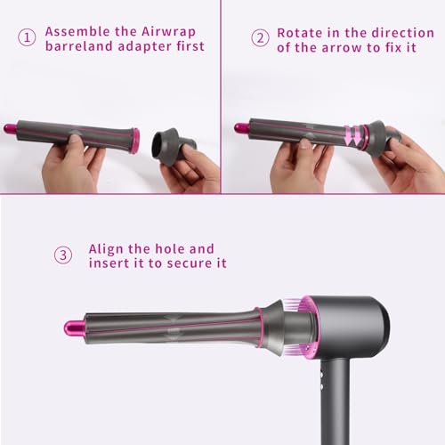 4 in 1 Hair Tool for Dyson Supersonic Hair Dryer Curling Attachment Automatic Curling Suit, Round Volume Brush + Automatic Curling Attachment for Dyson Airwrap Styler - Image 6