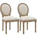 Furnimart French Country Vintage Dining Chairs Set of 2 Farmhouse Dining Chairs with Round Back and