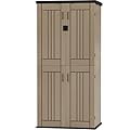 DWVO Outdoor Vertical Storage Shed with 4 Shelves, Waterproof Tall Plastic Storage Shed with 4 Adjustable Shelf, 30 cu. ft. Patio Tools Storage for Patio, Garden, Backyard, Deck, Brown