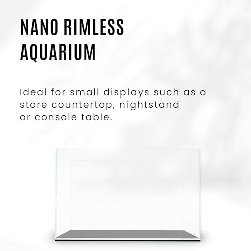 Image of Ultum Nature Systems Ultra Clear Rimless Nano Aquarium - Low Iron Glass Fish Tank with 45 Mitered Edges, 5mm-12mm Thick, Leveling Mat Included (5N, 5 Gallon)